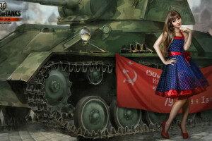 BigWorld, brunette, pige, harpe, Nikita Bolyakov, tank, tanke, Wargaming.net