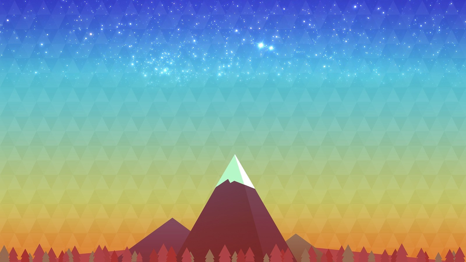 Mountain, trees, minimalism