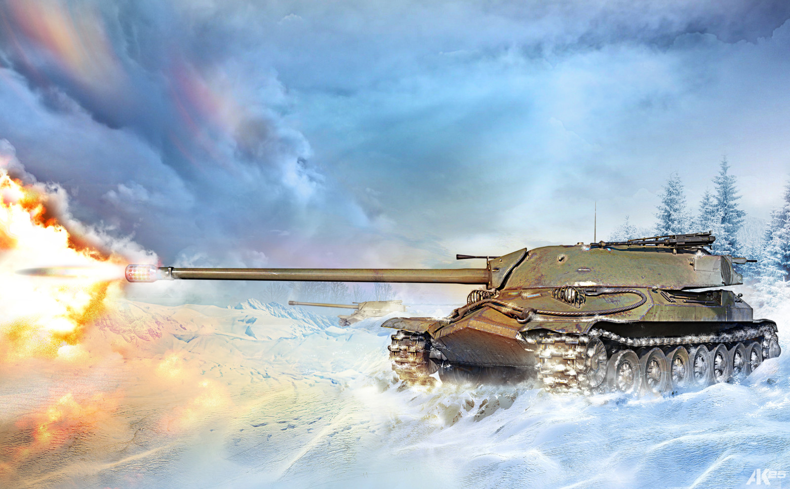 Schnee, Winter, Kunst, Zahl, Feuer, Flamme, WELT DER PANZER, Panzer