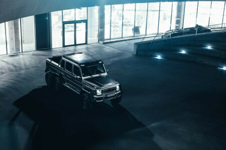 6x6, AMG, G63, Светлый, Мерседес Бенц, ночь, Серебряный, внедорожник