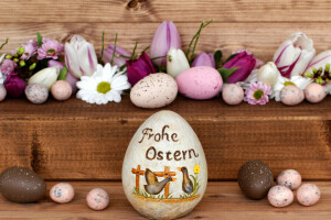 Tafel, Ostern, Eier, Blumen, Urlaub, Tulpen