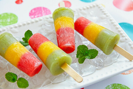 fruit ice, ice cream