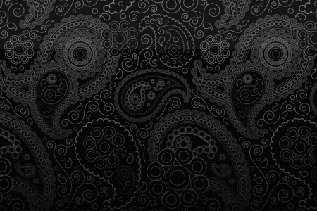 black background, cucumber, curl, ornament, Paisley, pasloski