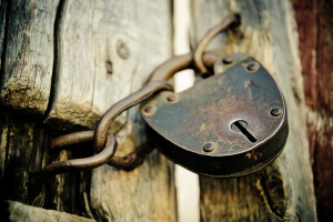 metal, padlock, rust, wood