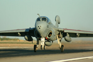 laivan kansi, EA-6B, Grumman, prowler, lentokone, nousu