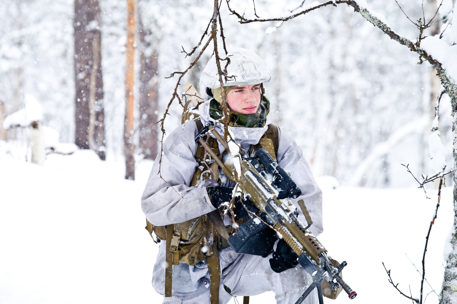 sneeuw, soldaten