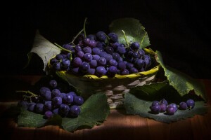 fundo, uvas, macro