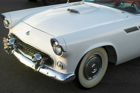 1955, Ford, T-Bird, Die Front, Die Haube, Rad