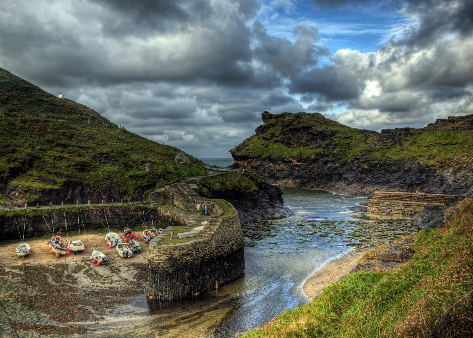 natur, Foto, England, både, kyst