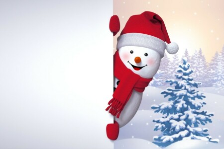 cute, happy, snow, snowman, winter