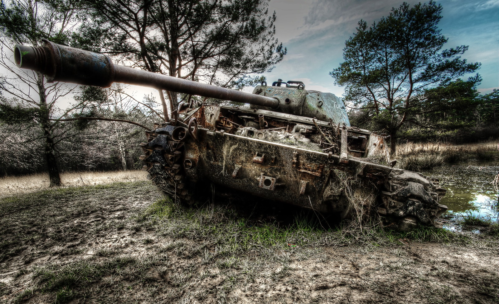 bakgrunn, våpen, tank