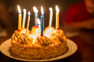 cake, candles, holiday