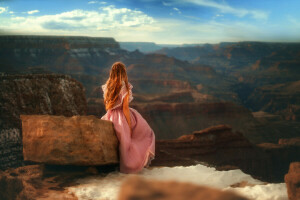 vestir, niña, Tan lejos, Roca, TJ Drysdale